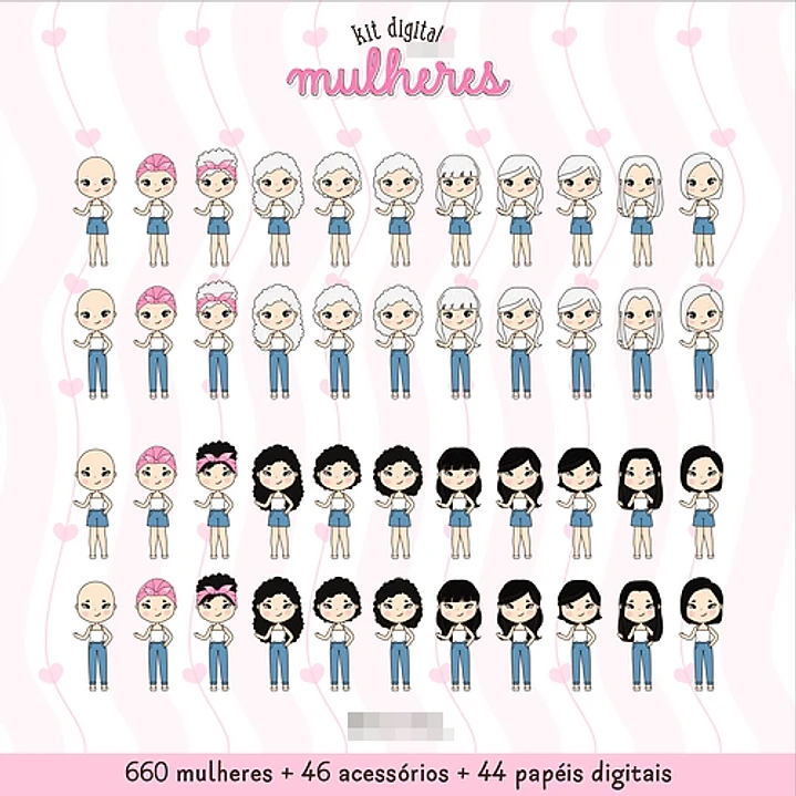 Kit Digital Dia das Mulheres Kit 1 em Png  3
