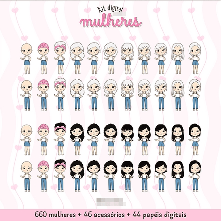 Kit Digital Dia das Mulheres Kit 1 em Png  3