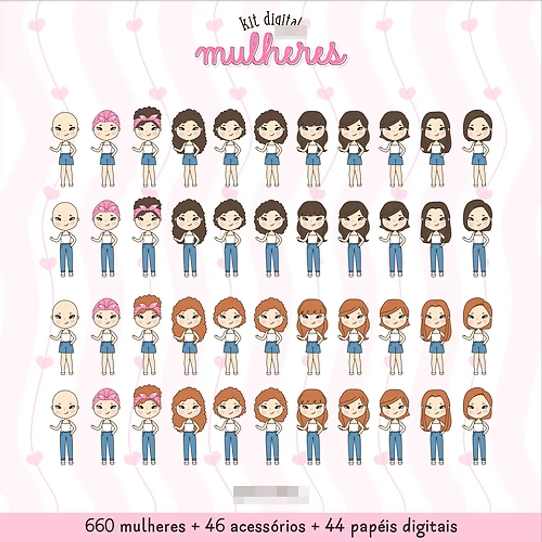 Kit Digital Dia das Mulheres Kit 1 em Png  2