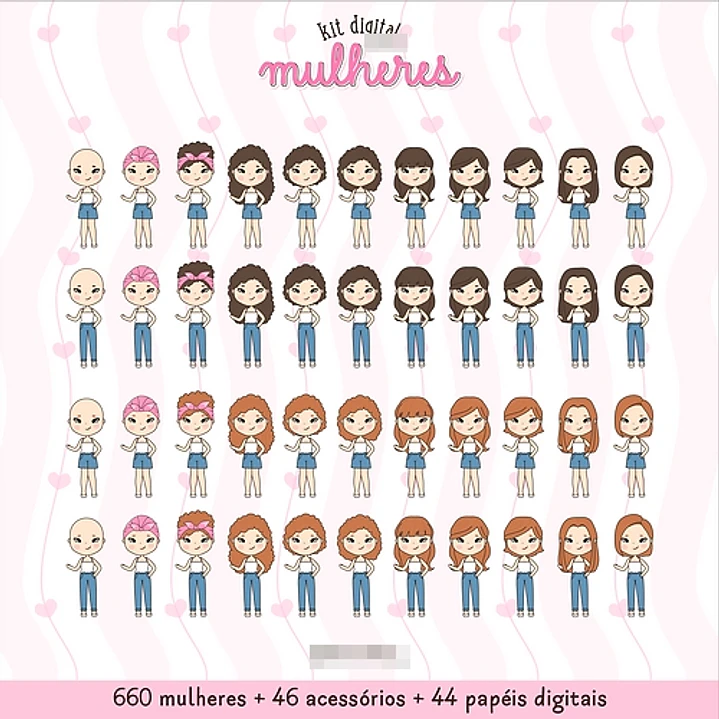 Kit Digital Dia das Mulheres Kit 1 em Png  2