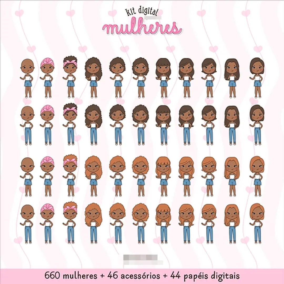 Kit Digital Dia das Mulheres Kit 1 em Png  6