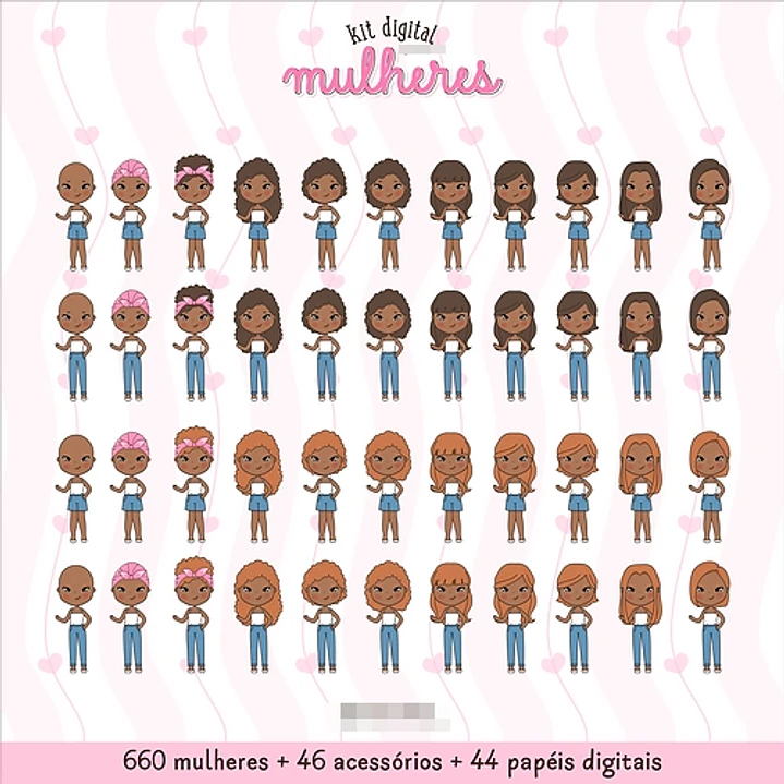 Kit Digital Dia das Mulheres Kit 1 em Png  6