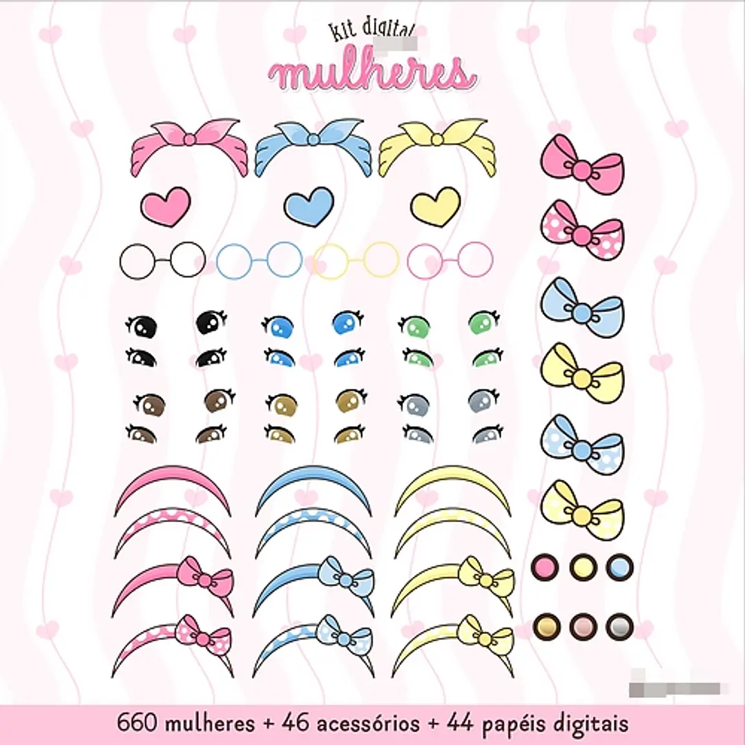 Kit Digital Dia das Mulheres Kit 1 em Png  9