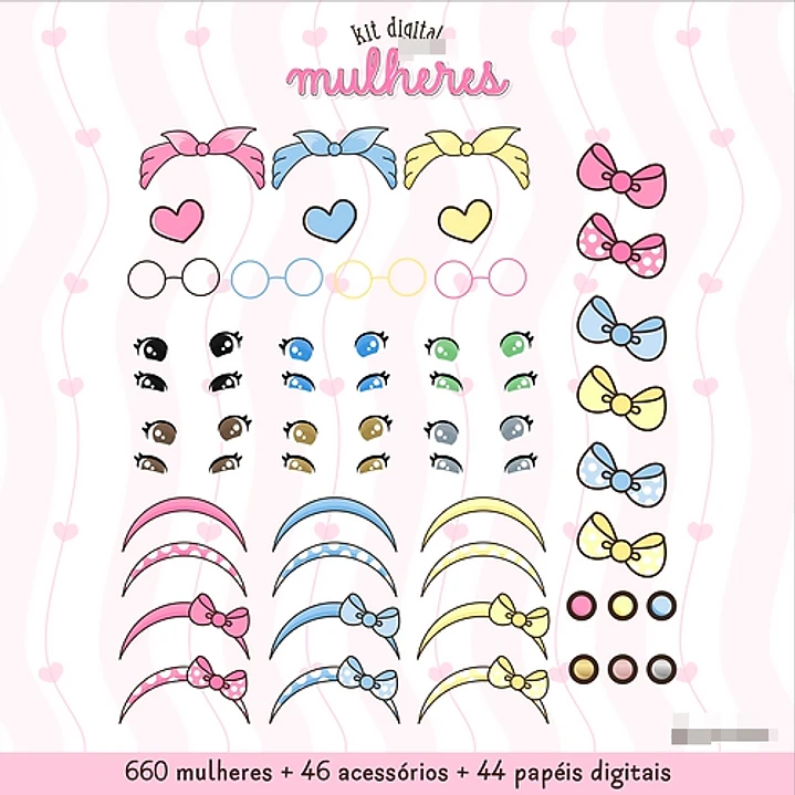 Kit Digital Dia das Mulheres Kit 1 em Png  9