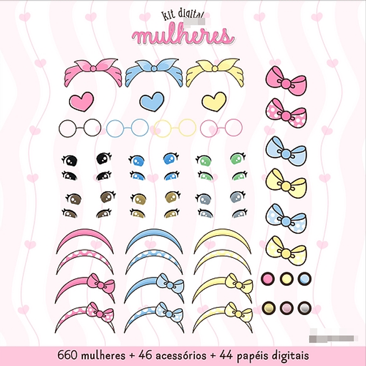 Kit Digital Dia das Mulheres Kit 1 em Png  9