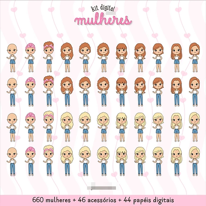 Kit Digital Dia das Mulheres Kit 1 em Png  5
