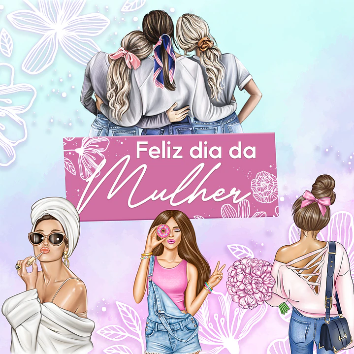 Kit Digital Dia das Mulheres Mimos Modelo 2 em Png  1