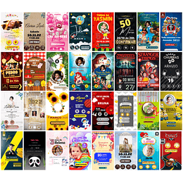 Pack Canva Convites Digitais Interativo Aniversario Templates Editáveis 70 Artes