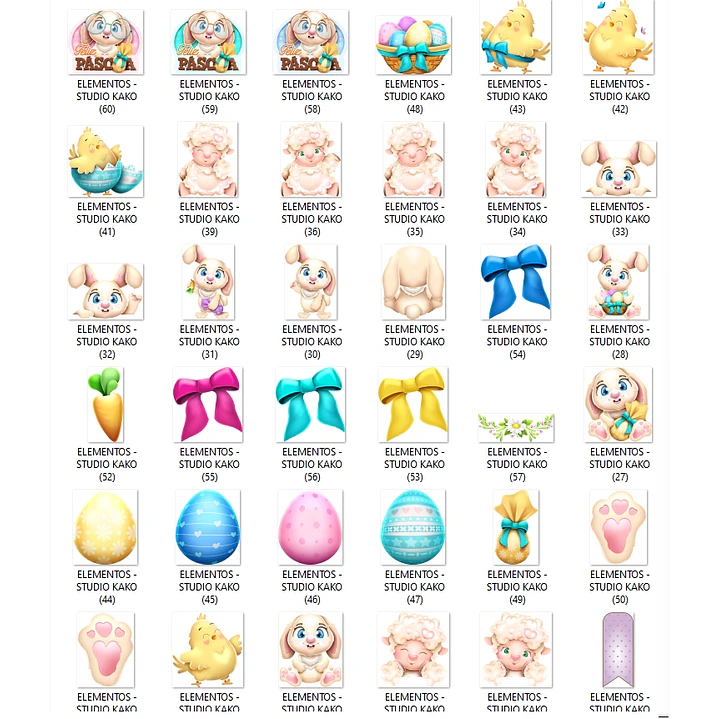 Kit Digital Páscoa Completo sem fundo Png 9