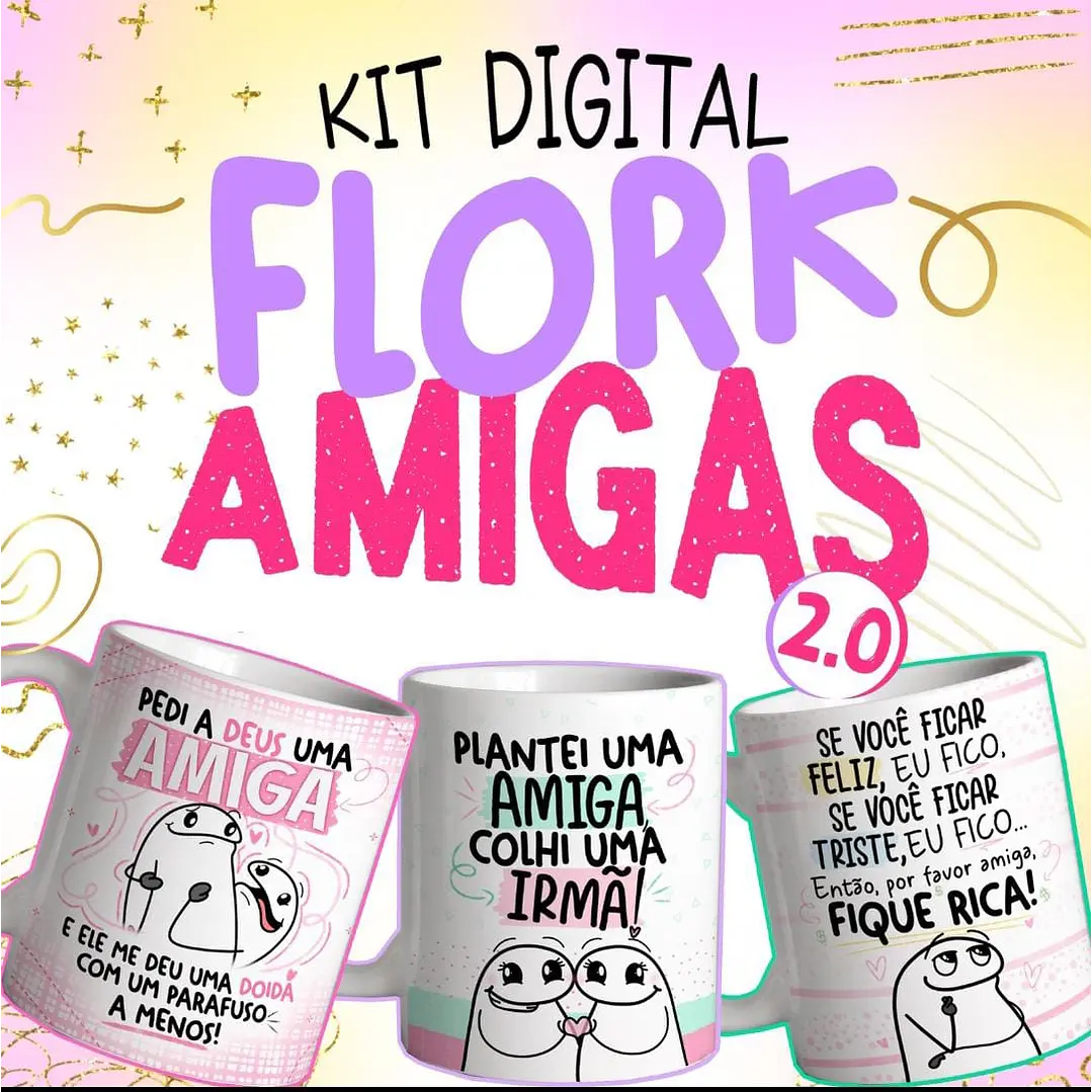 15 Artes Caneca Flork Amigas 2.0 em Jpg 1