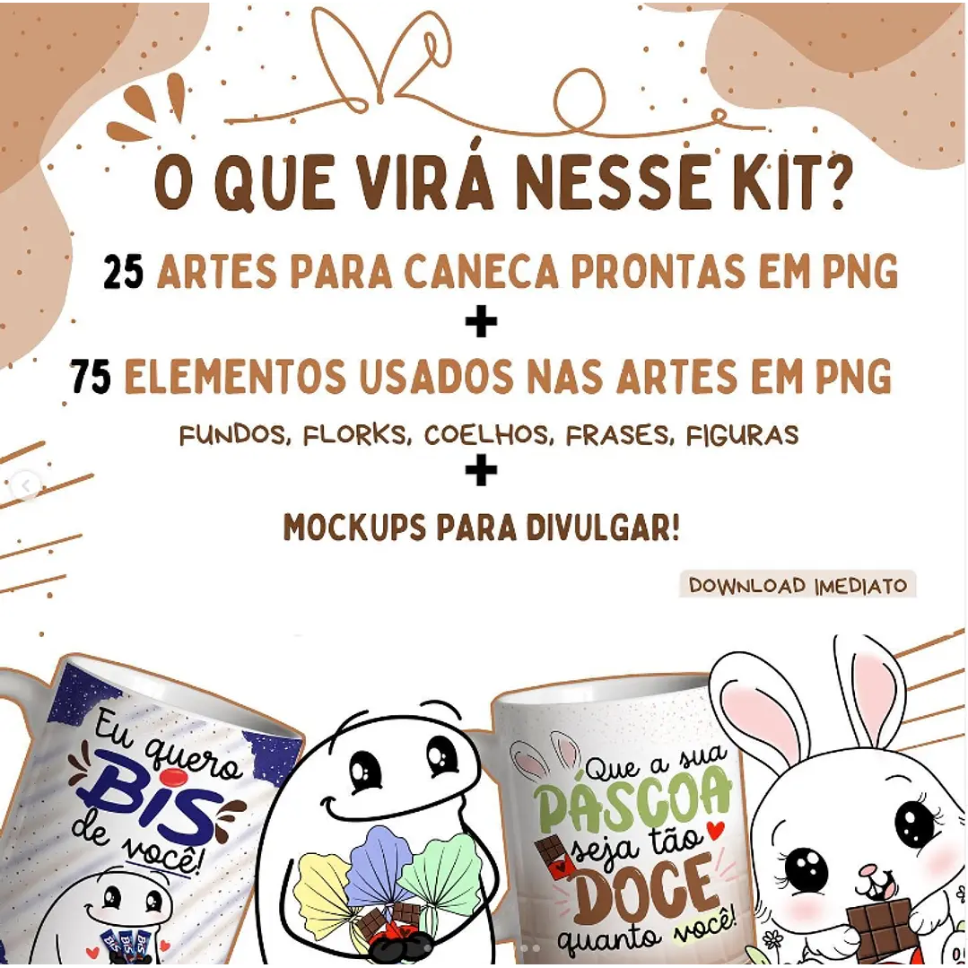 26 Artes para Caneca Páscoa Flork Arquivos em Jpg  4