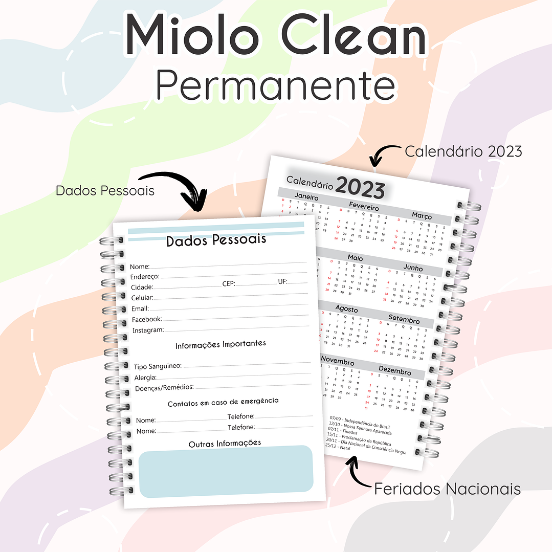 Arquivo Agenda Miolo Clean Permanente em Pdf 5