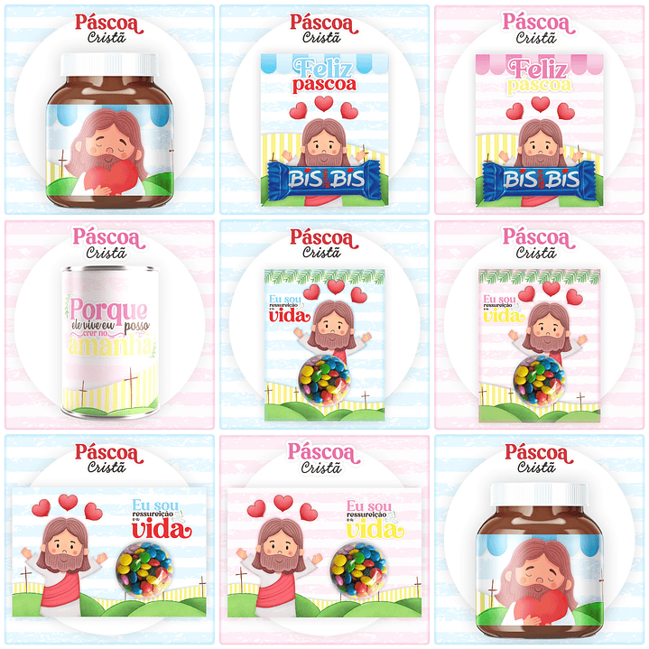 Kit Digital Pascoa Cristã em Png 1