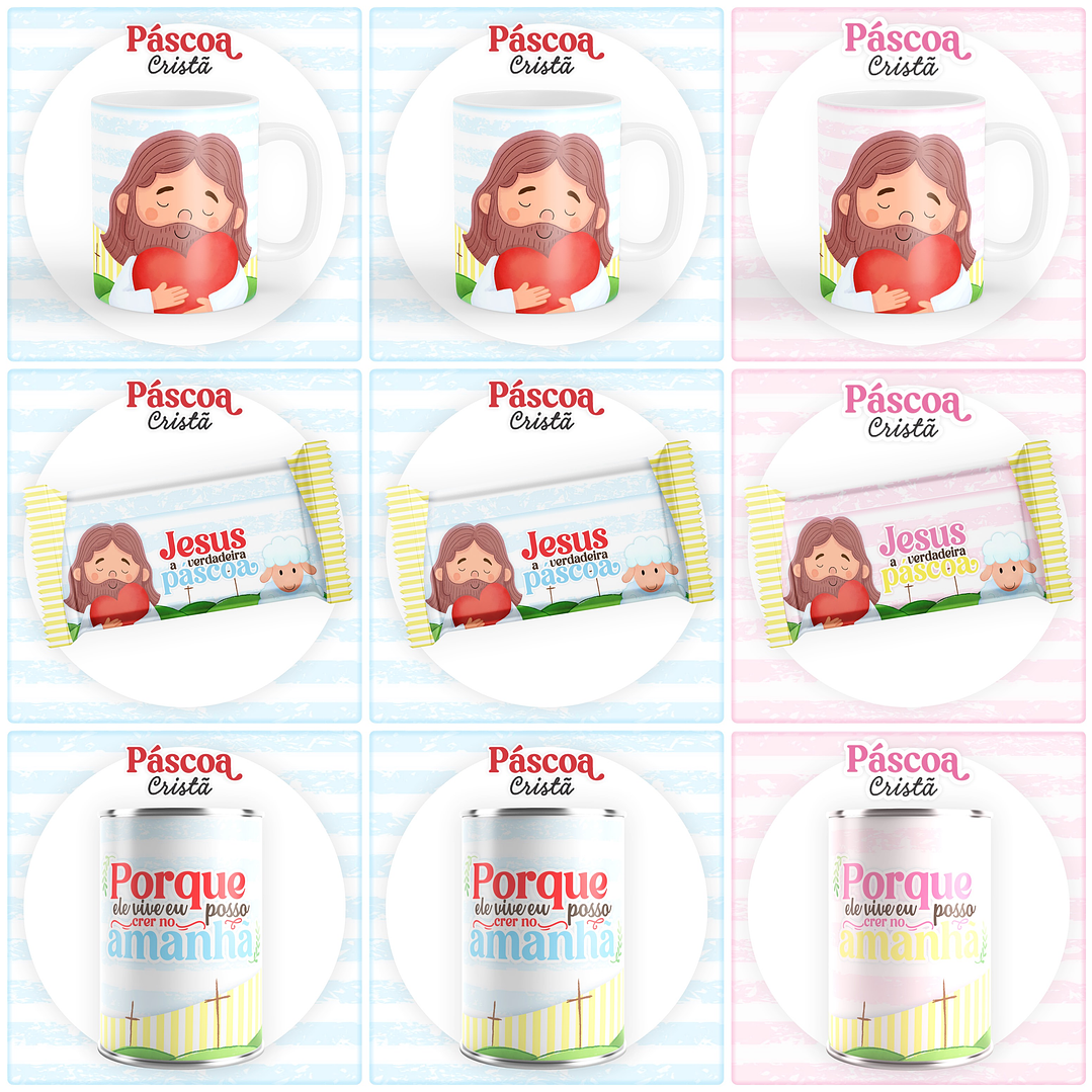 Kit Digital Pascoa Cristã em Png 2