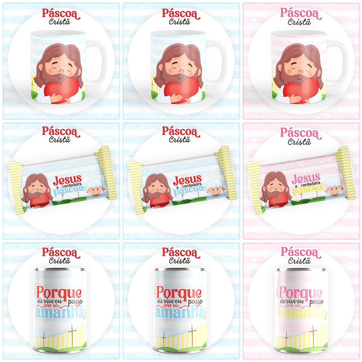 Kit Digital Pascoa Cristã em Png 2