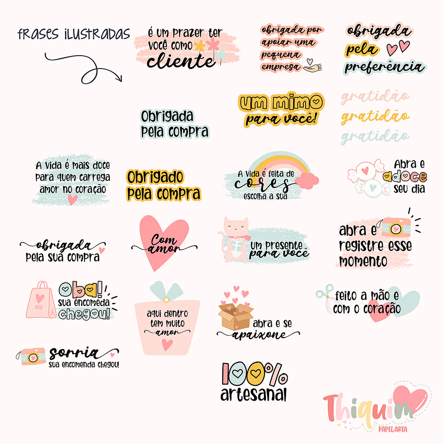 Kit Digital Embalagem Enviando com Amor em Png 5