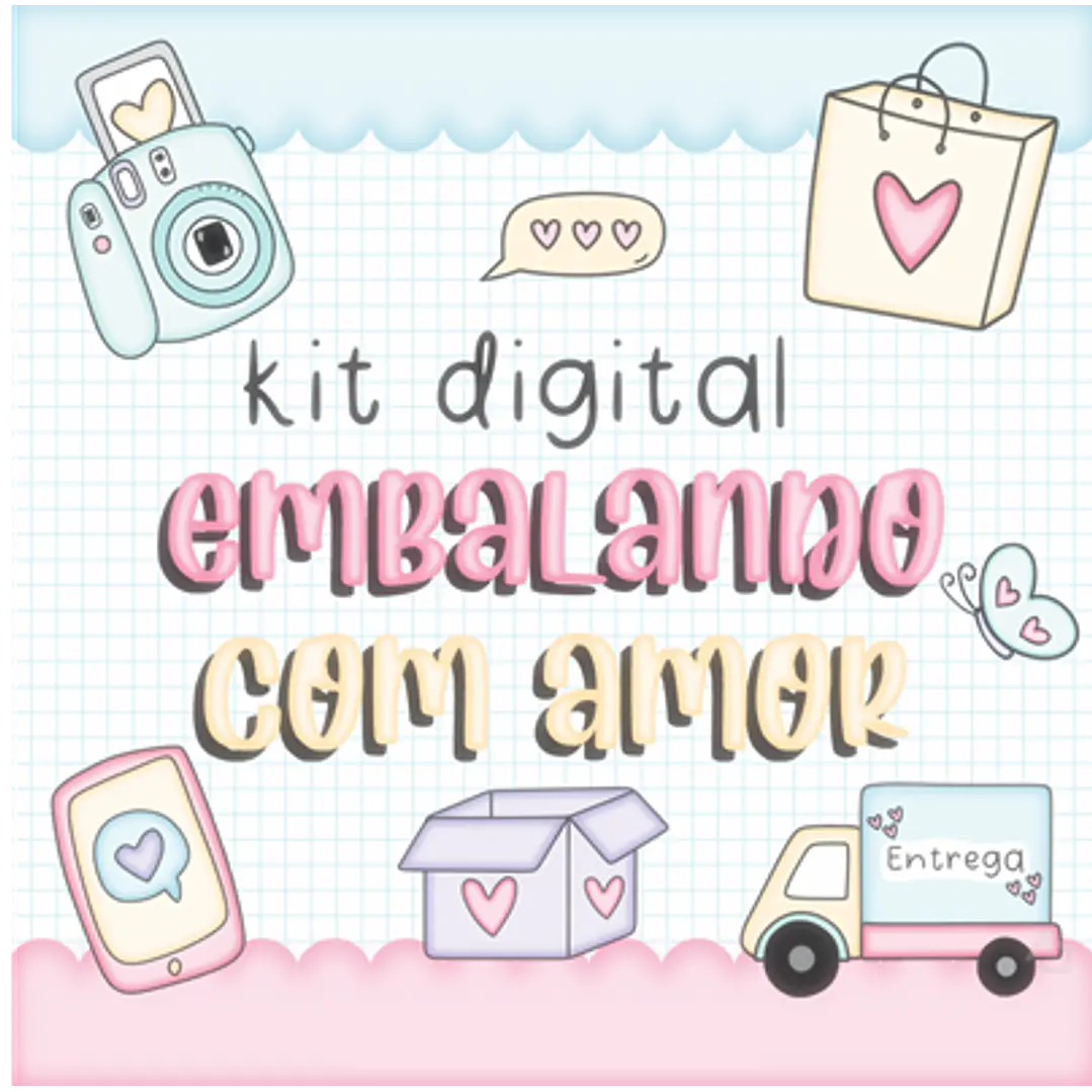 Kit Digital Embalagem Enviando com Amor em Png 1