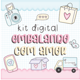Kit Digital Embalagem Enviando com Amor em Png