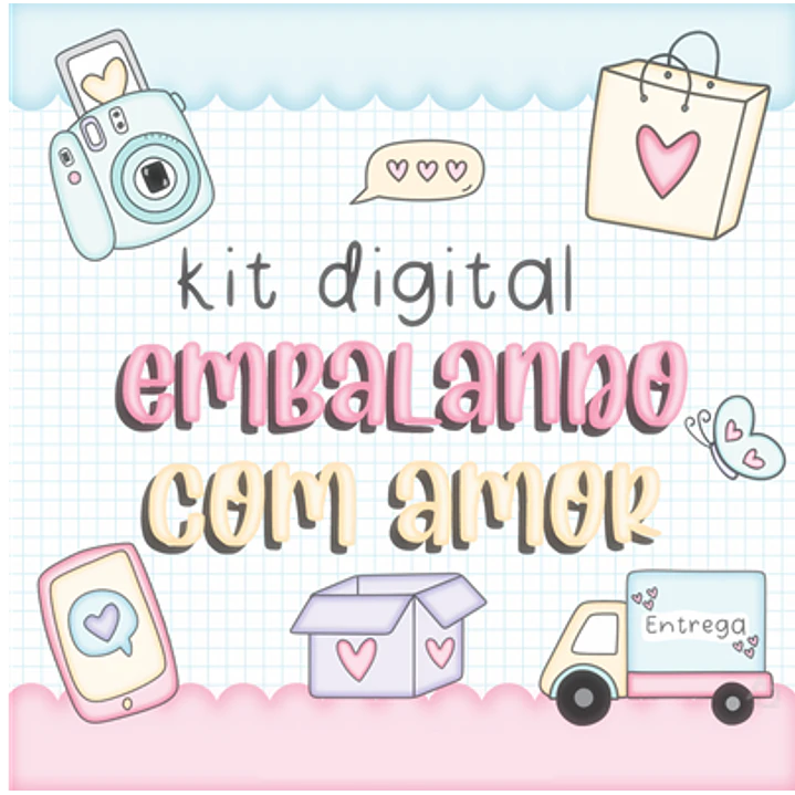 Kit Digital Embalagem Enviando com Amor em Png 1