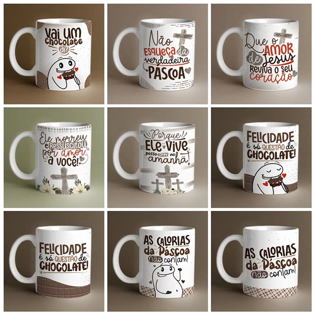 32 Artes para Caneca Páscoa Flork 2.0 Arquivos em Jpg  2