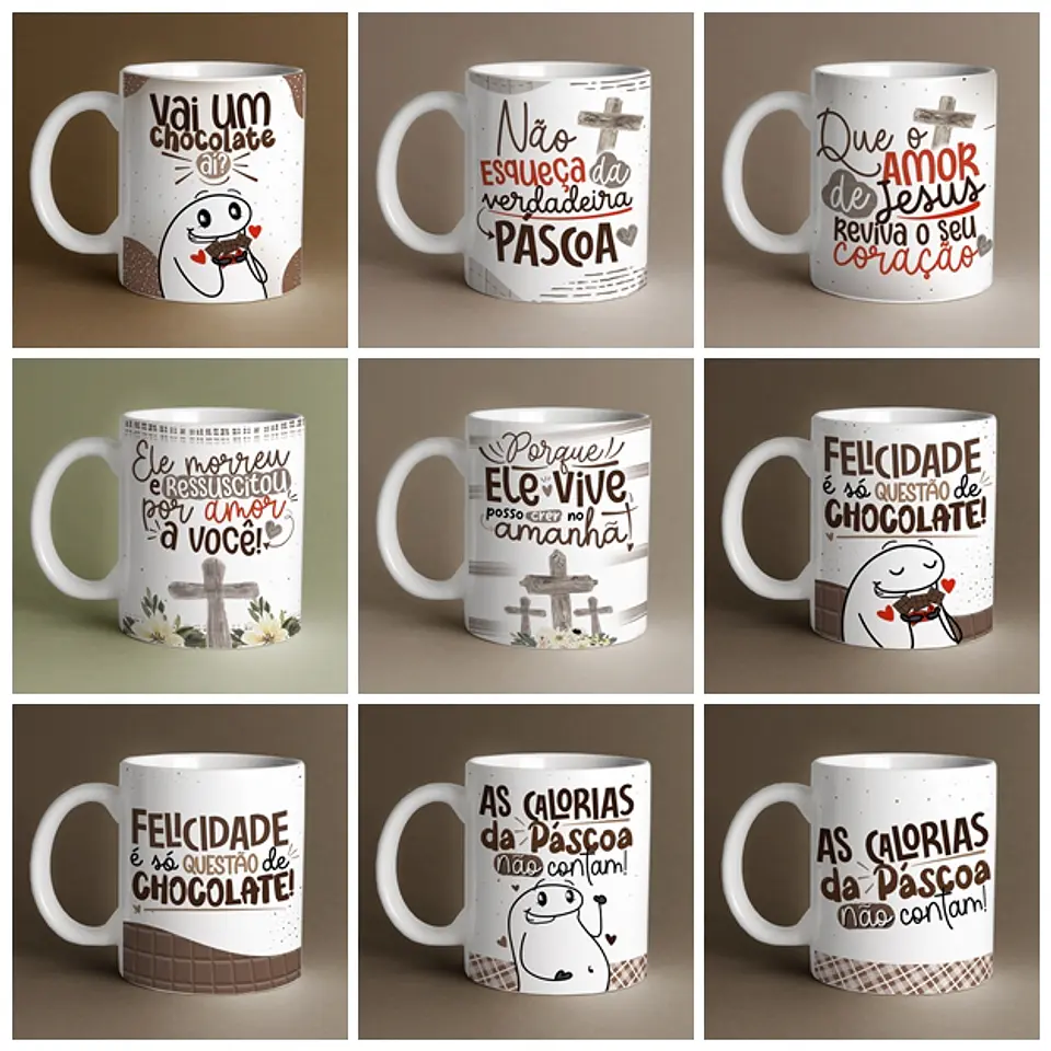 32 Artes para Caneca Páscoa Flork 2.0 Arquivos em Jpg  2