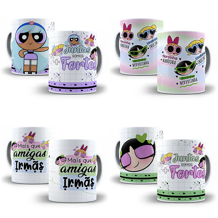 8 Artes para Caneca Meninas Super Poderosas Arquivos em Jpg  2