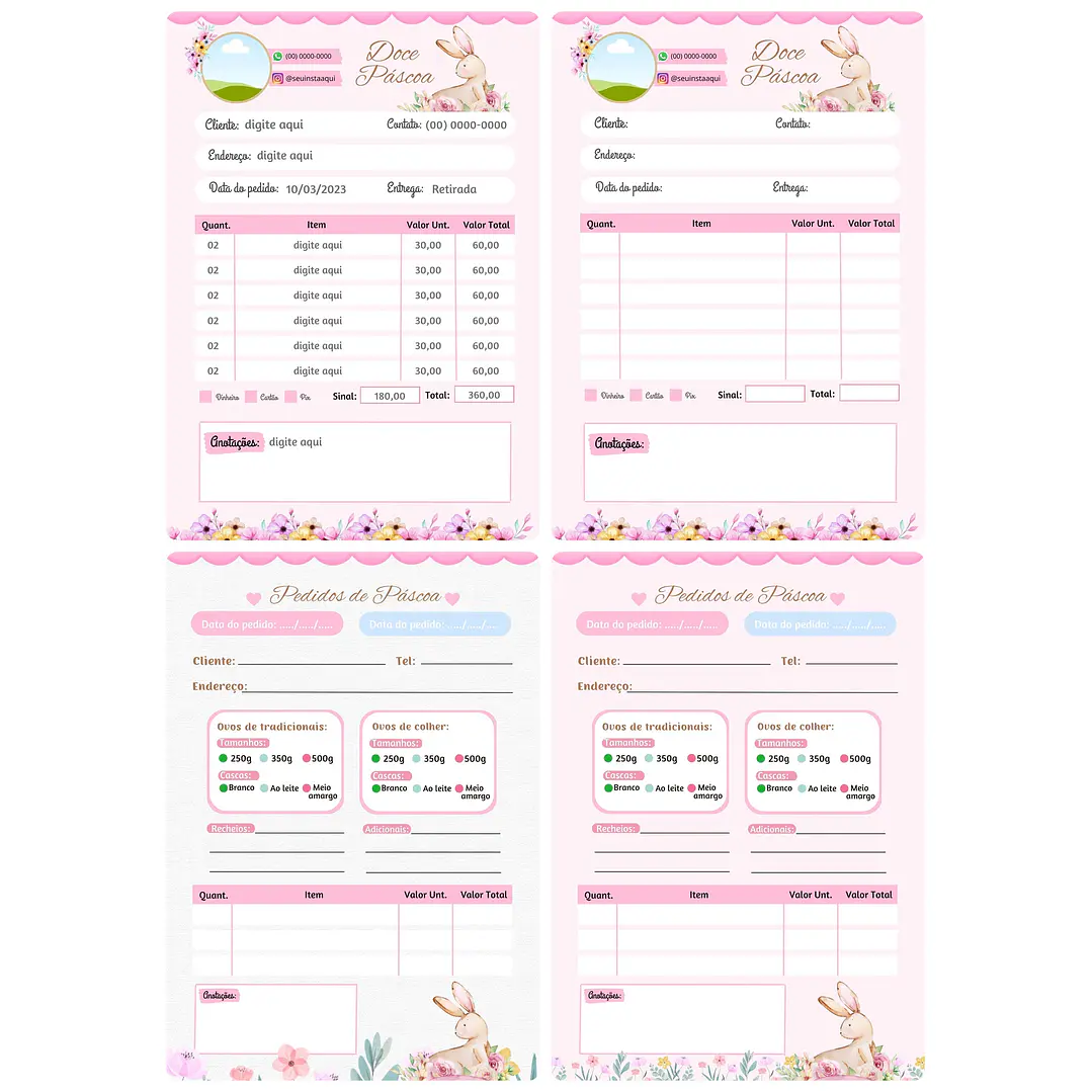 Super Combo Cardápios de Páscoa Templates Editáveis no Canva 5