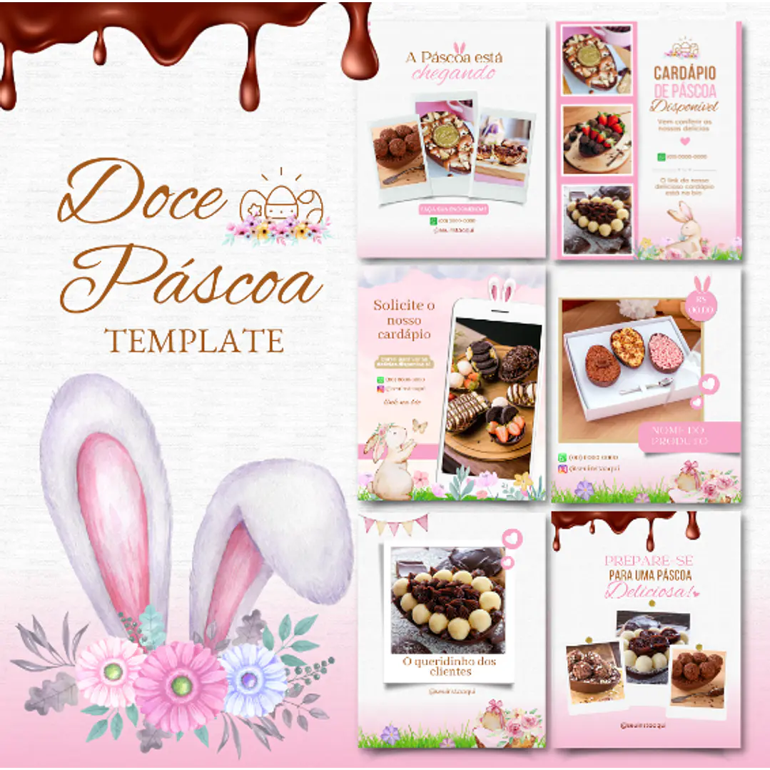 Super Combo Cardápios de Páscoa Templates Editáveis no Canva 3