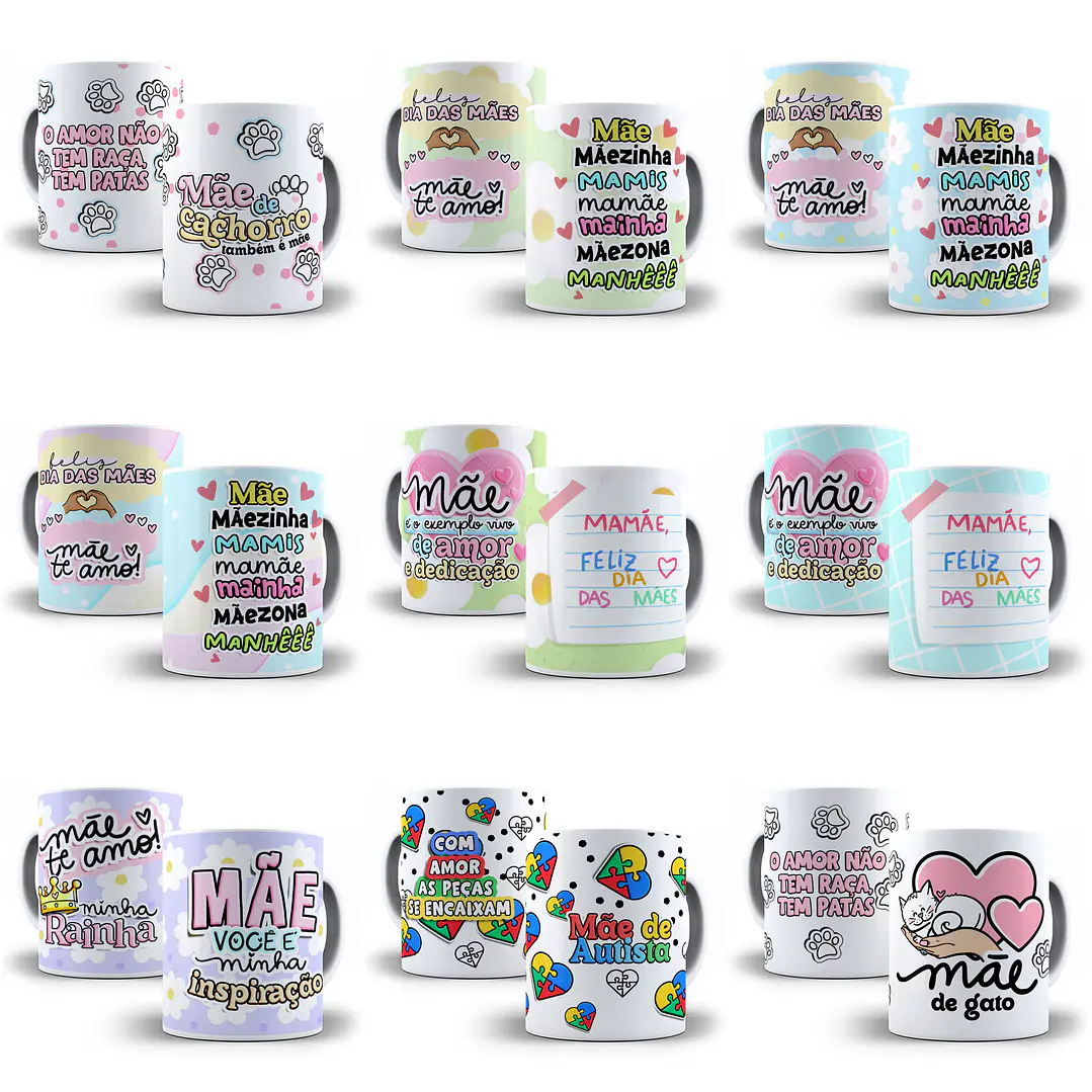 44 Artes Caneca Dia das Mães Arquivos Jpg + Mockups  5