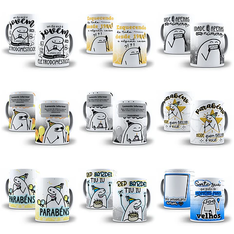 10 Artes para Caneca Flork Aniversário  Arquivos em Jpg 