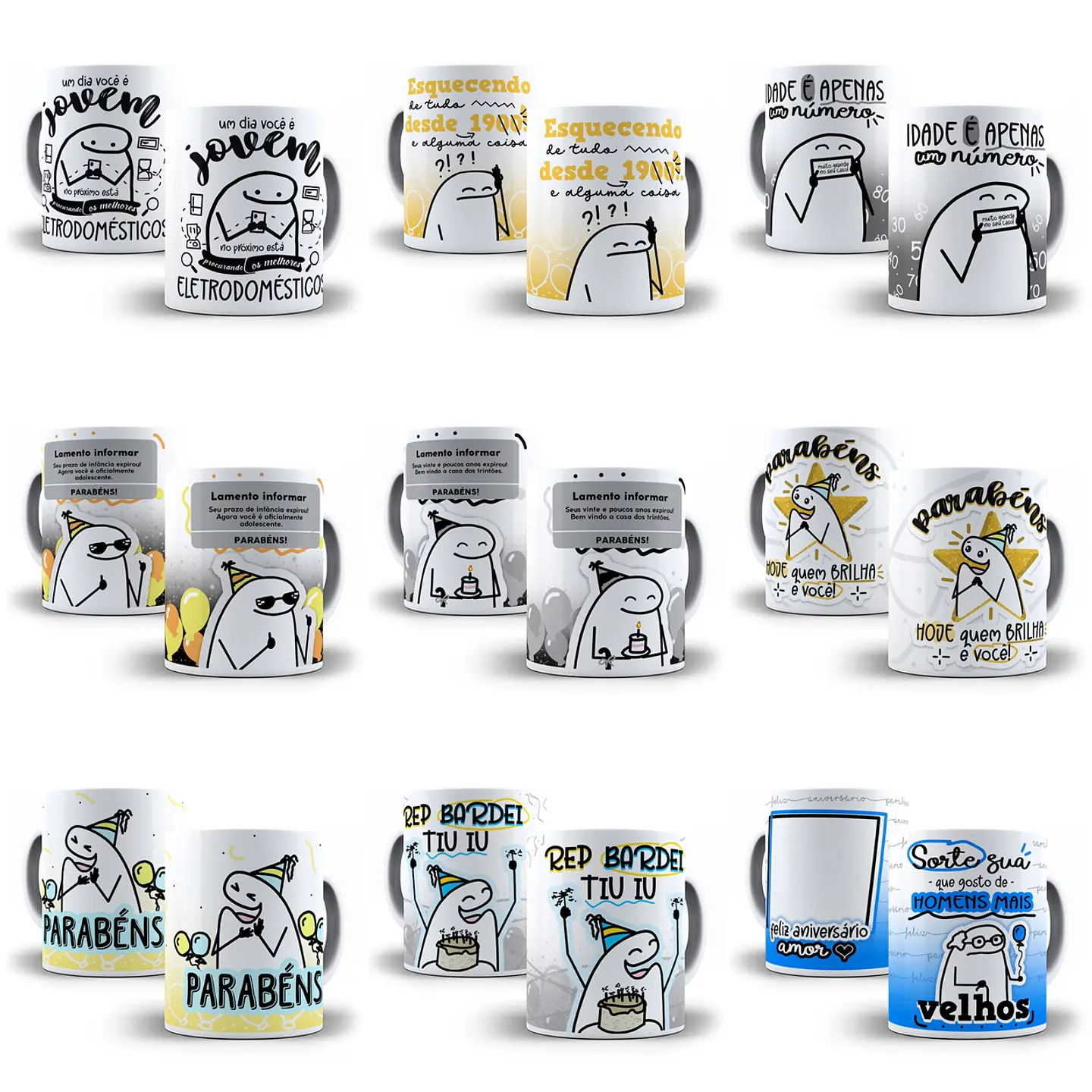 10 Artes para Caneca Flork Aniversário  Arquivos em Jpg  1