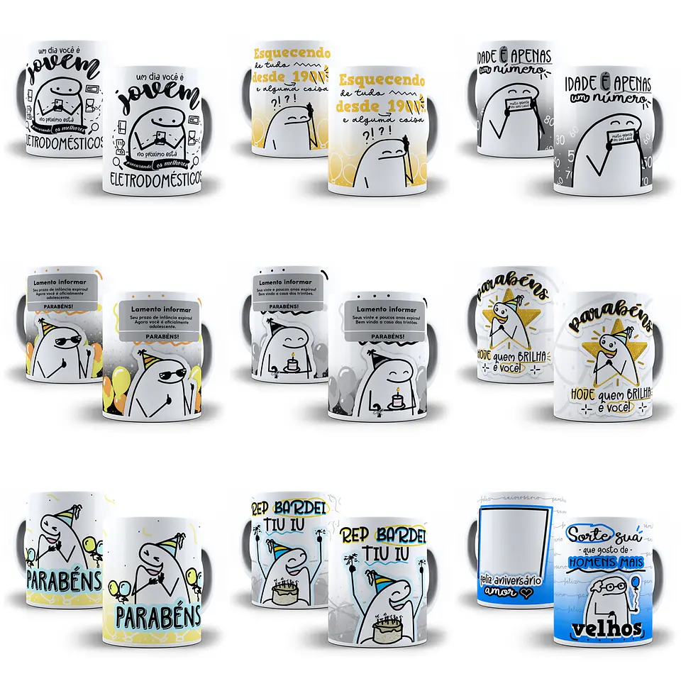 10 Artes para Caneca Flork Aniversário  Arquivos em Jpg  1