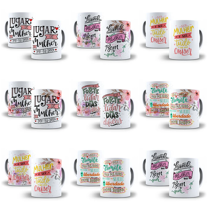 10 Artes para Caneca Frases Mulheres Arquivos em CorelDraw 1