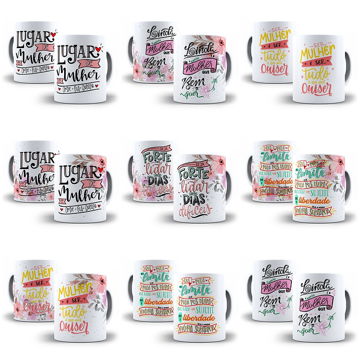 10 Artes para Caneca Frases Mulheres Arquivos em CorelDraw 1