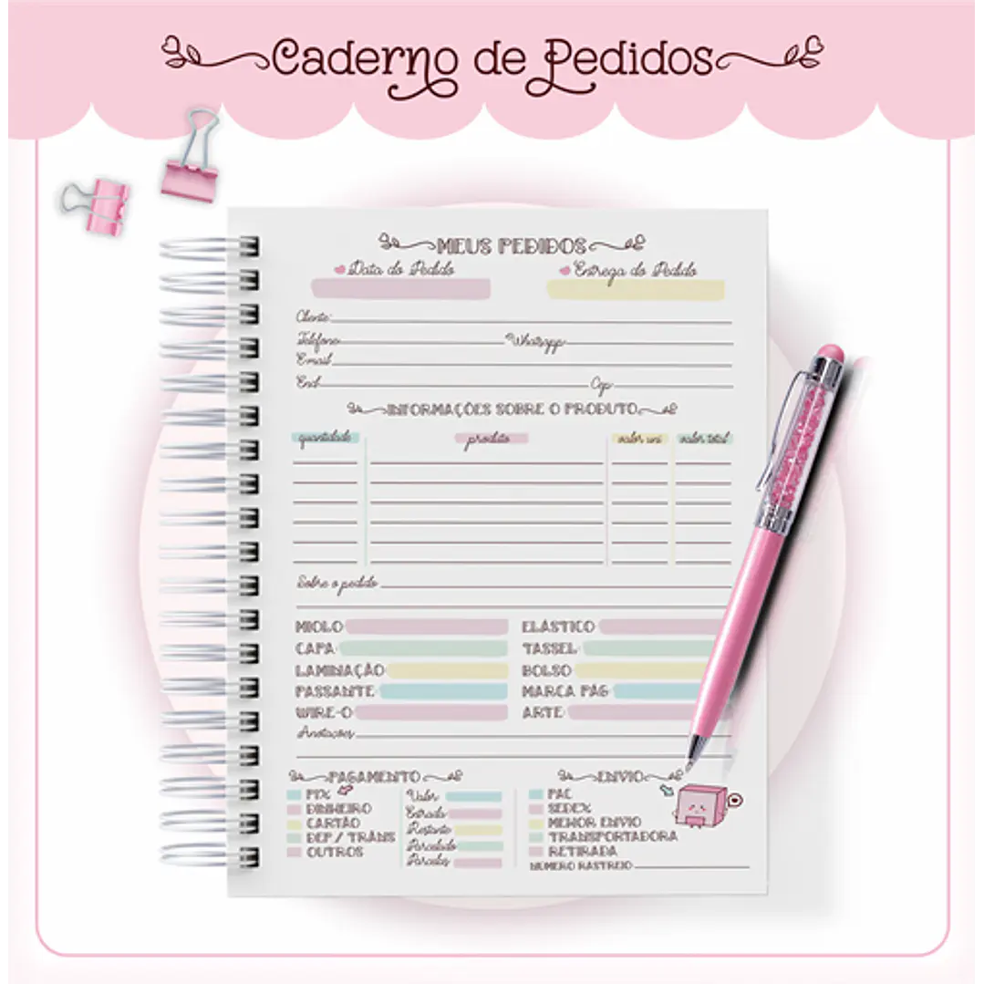 Arquivo Agenda Meus Pedidos Encadernação em Pdf  5