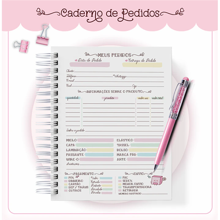 Arquivo Agenda Meus Pedidos Encadernação em Pdf  5