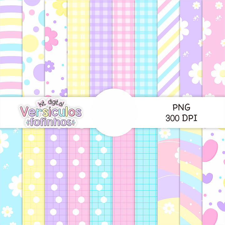 Kit Digital Versículos Fofinhos Completo em Png 6