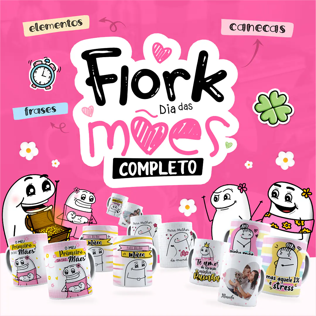 128 Artes para Caneca Flork Dia das Mães Arquivos Png 1