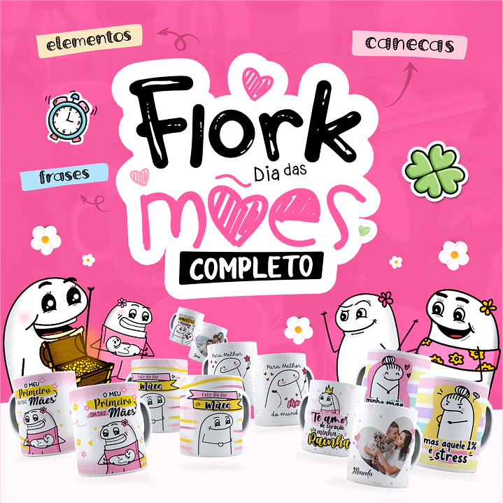 128 Artes para Caneca Flork Dia das Mães Arquivos Png 1
