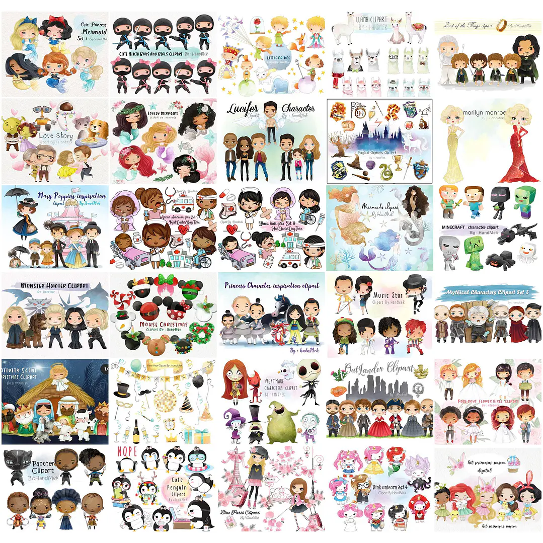 Mega Pacotão Aquarelados Temas diversos em Png 1