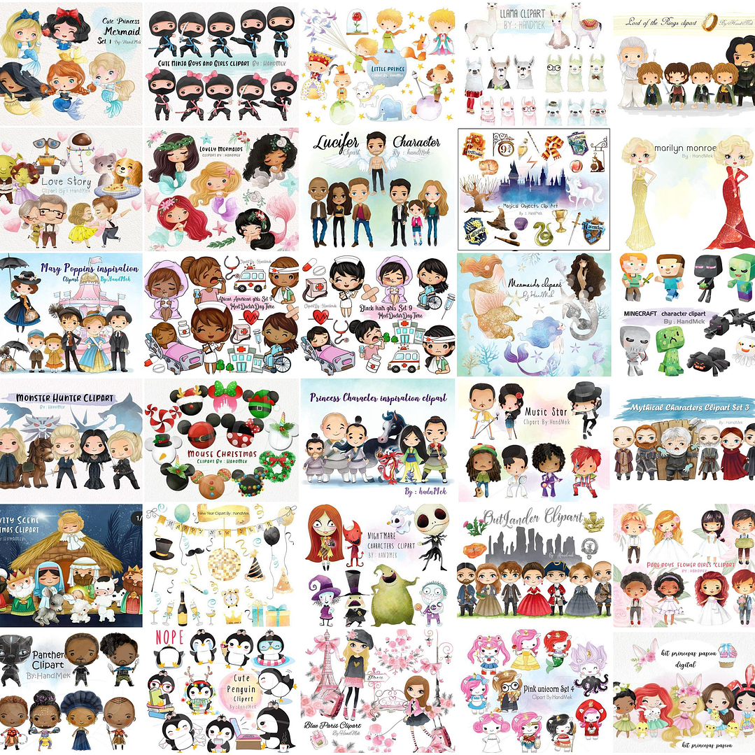 Mega Pacotão Aquarelados Temas diversos em Png 1