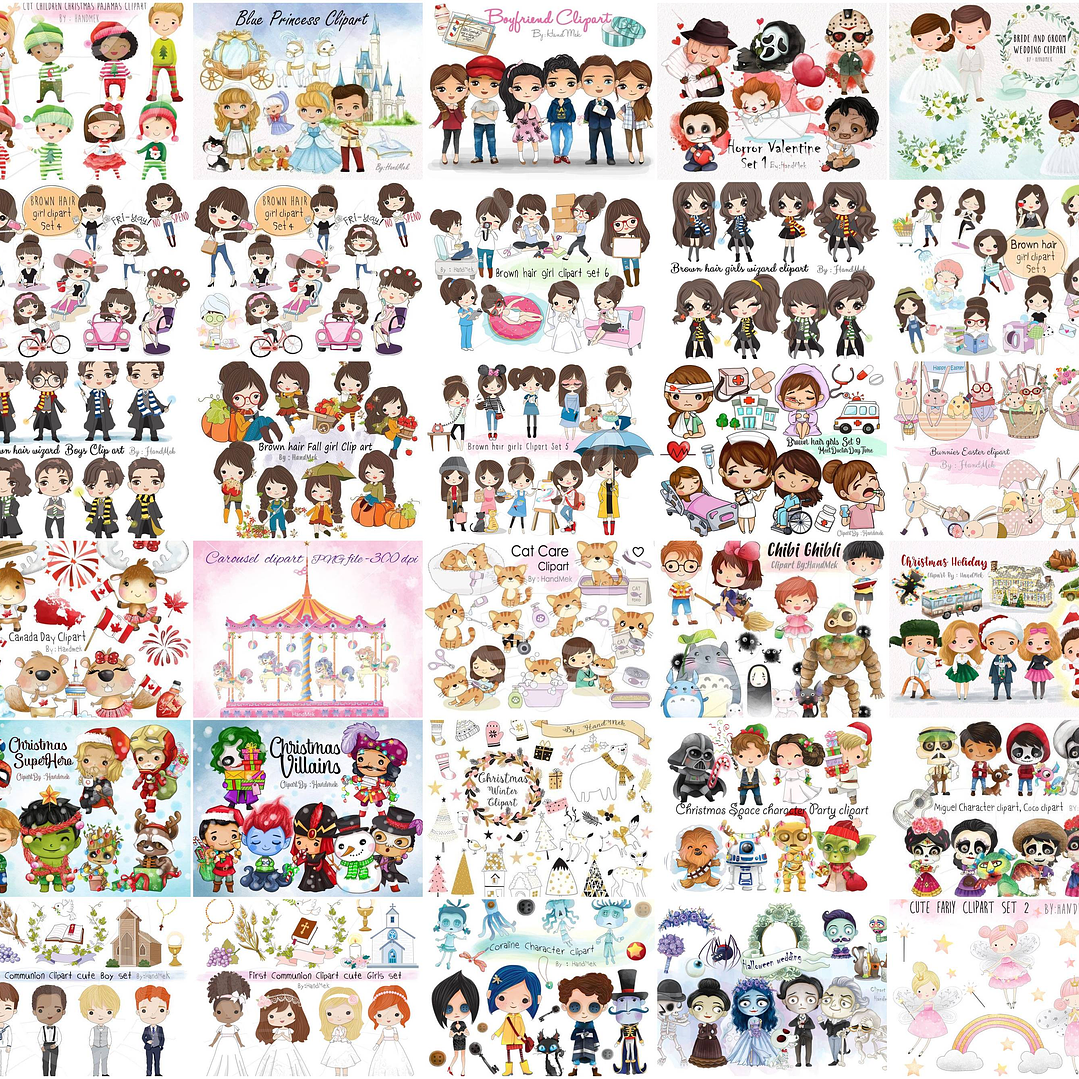 Mega Pacotão Aquarelados Temas diversos em Png 3