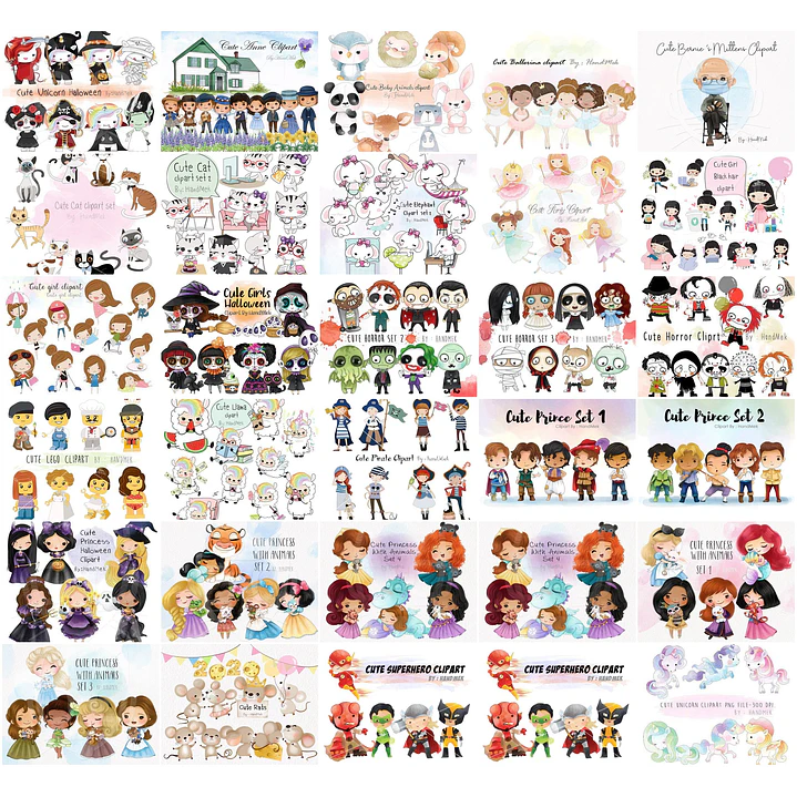 Mega Pacotão Aquarelados Temas diversos em Png 4