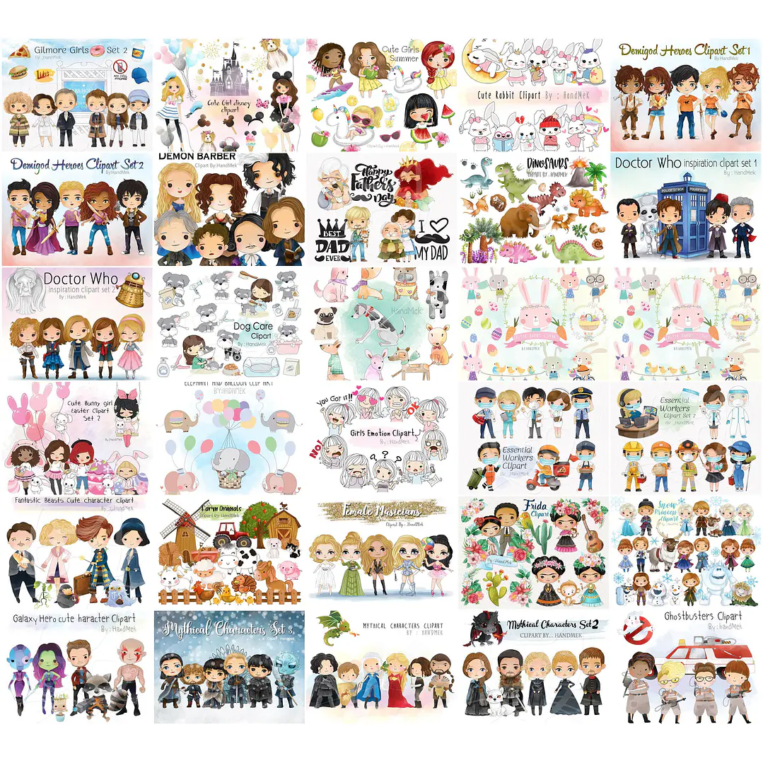 Mega Pacotão Aquarelados Temas diversos em Png 5