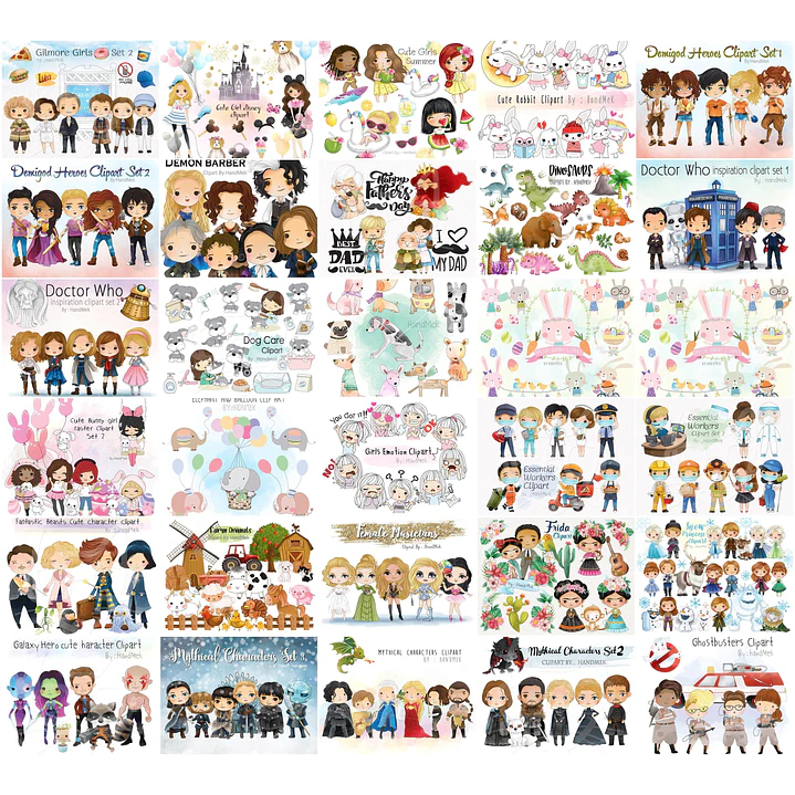 Mega Pacotão Aquarelados Temas diversos em Png 5