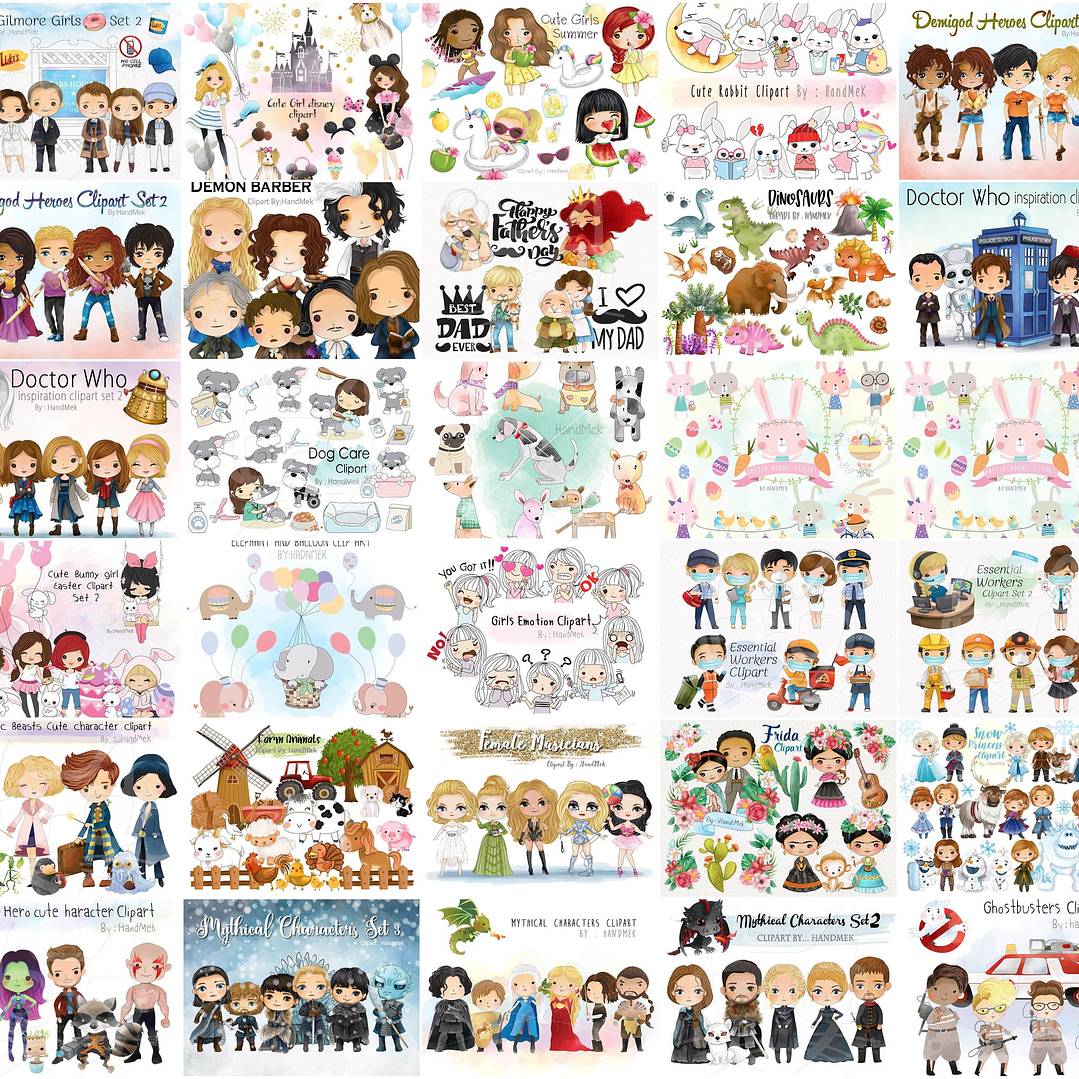 Mega Pacotão Aquarelados Temas diversos em Png 5