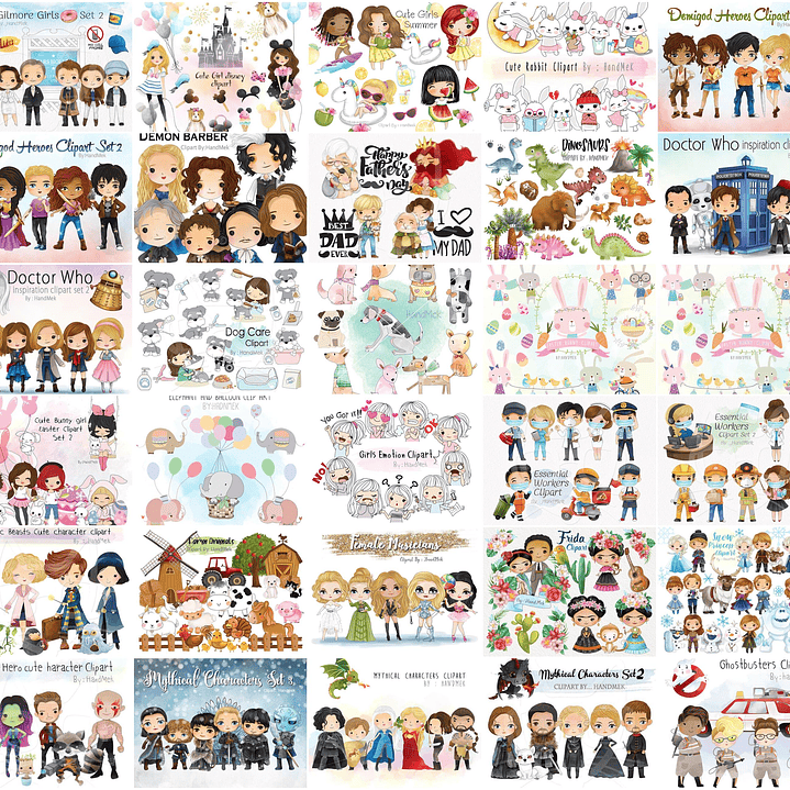 Mega Pacotão Aquarelados Temas diversos em Png 5