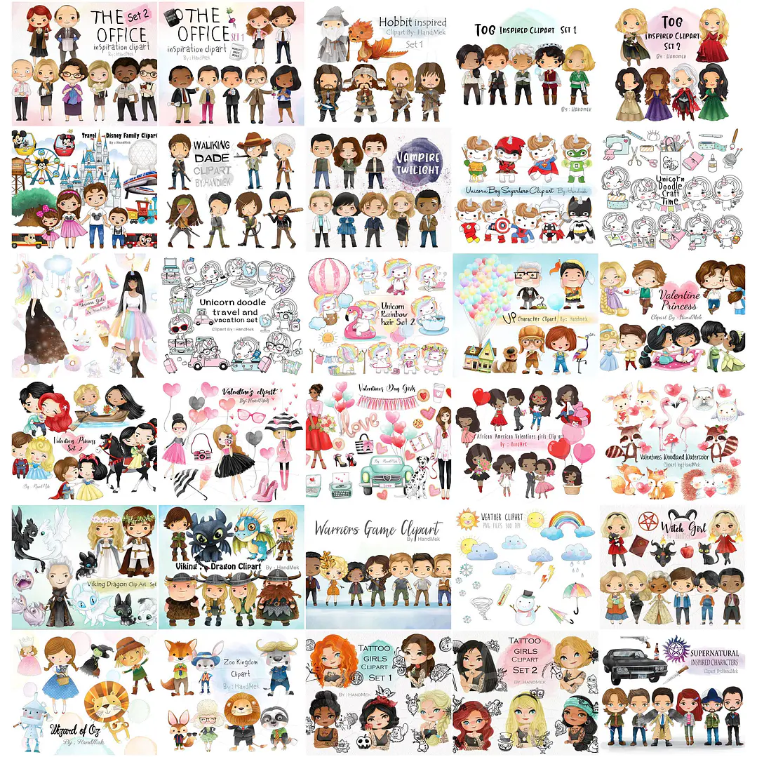 Mega Pacotão Aquarelados Temas diversos em Png 6