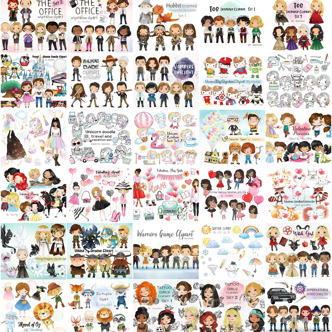 Mega Pacotão Aquarelados Temas diversos em Png 6