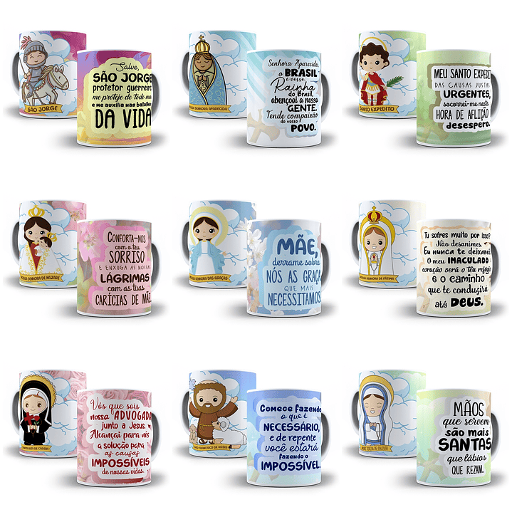 12  Artes para Caneca Santinhos Arquivos em Corel Draw  1